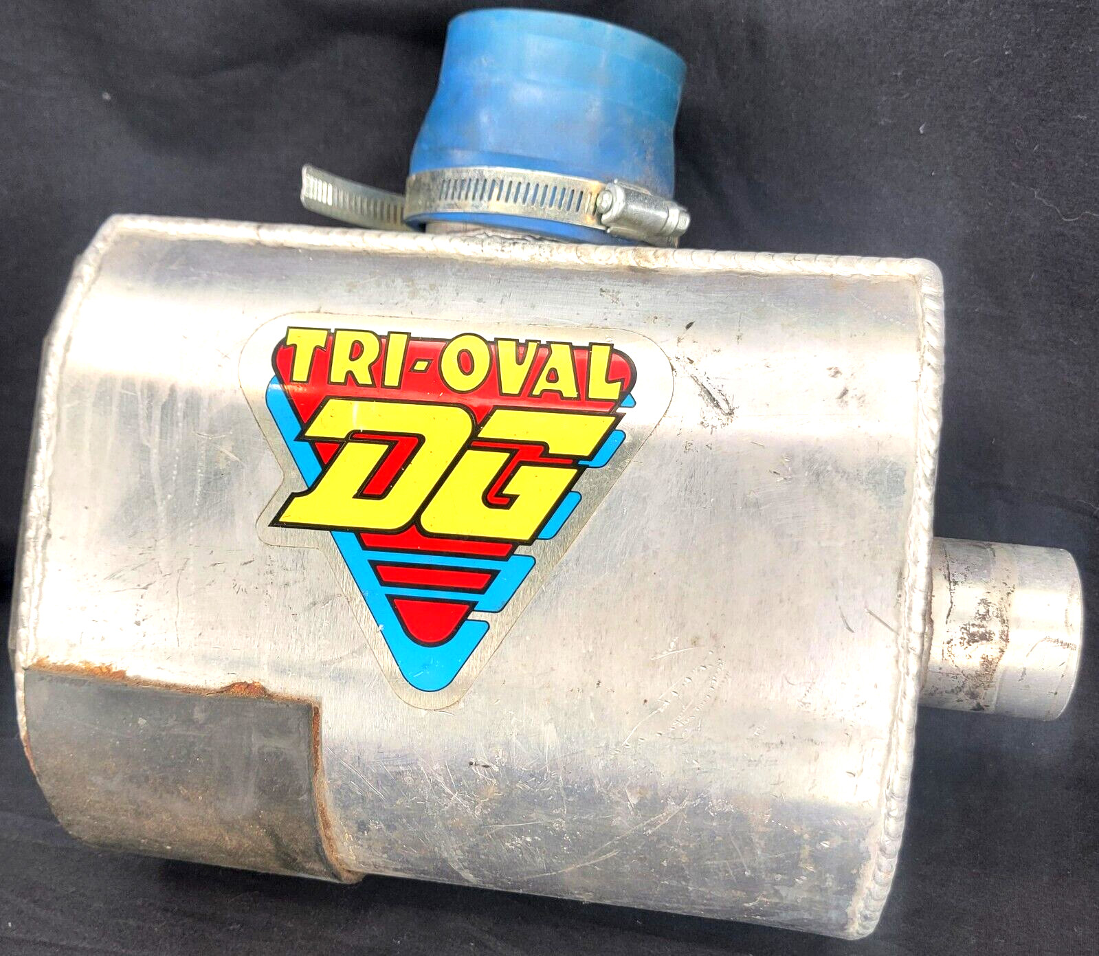 DG Tri-Oval Yamaha Kawasaki Jet Ski Silver Metal Aluminum Exhaust Water Box