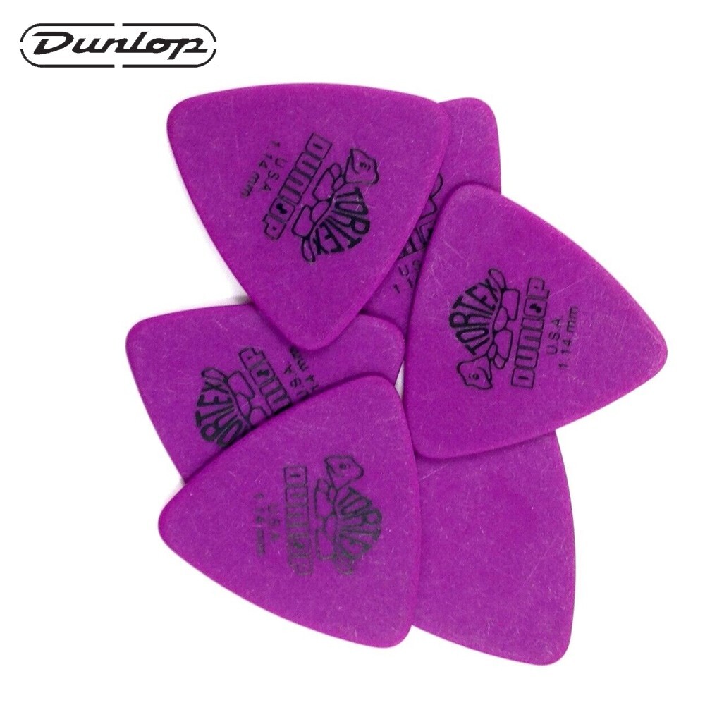 6-PACK Dunlop Tortex Triangle Shape 1.14mm Guitar Picks Purple 431P1.14