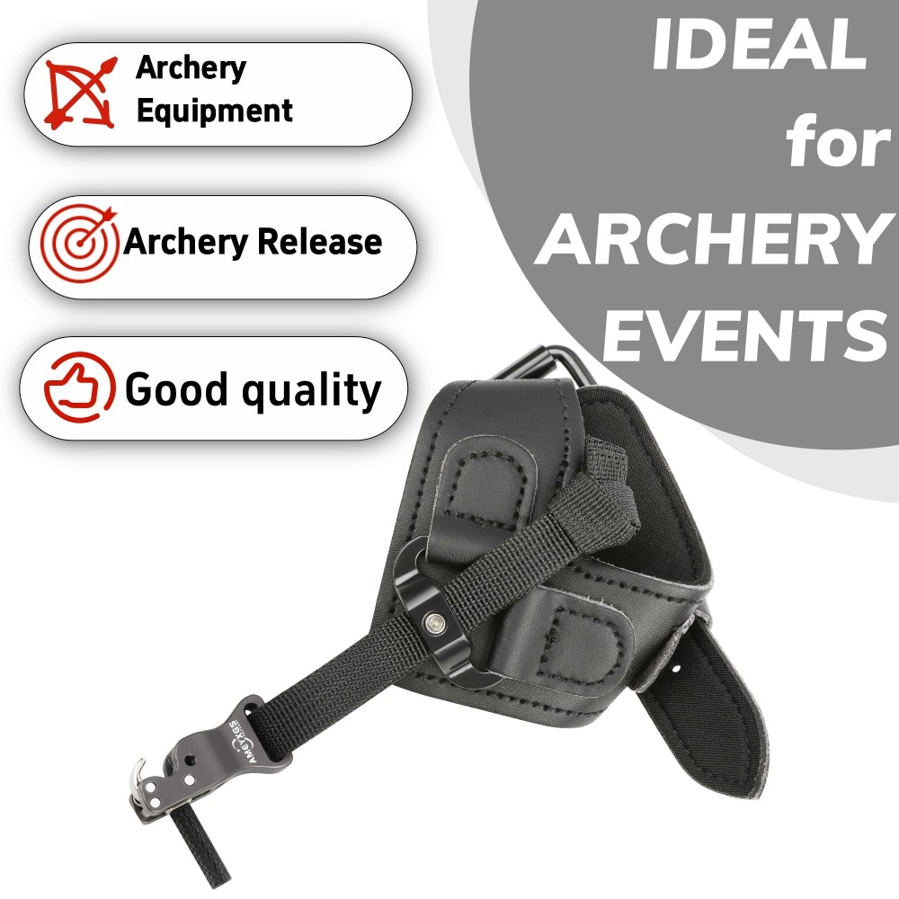 Archery Compound Bow Wrist Strap Release Aids Finger Hook Trigger Hunting Target