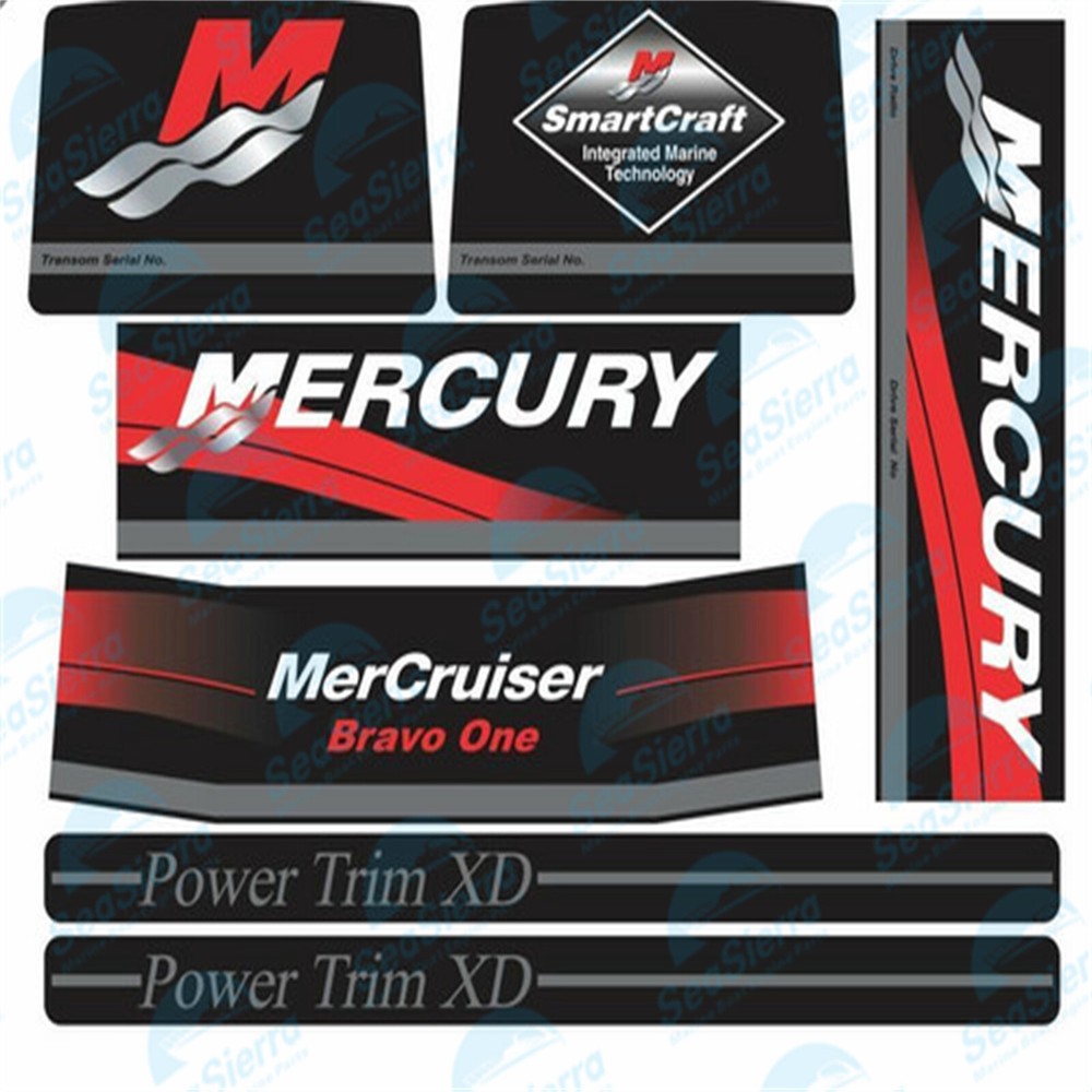 MERCRUISER BRAVO ONE STICKER DECAL SET RED
