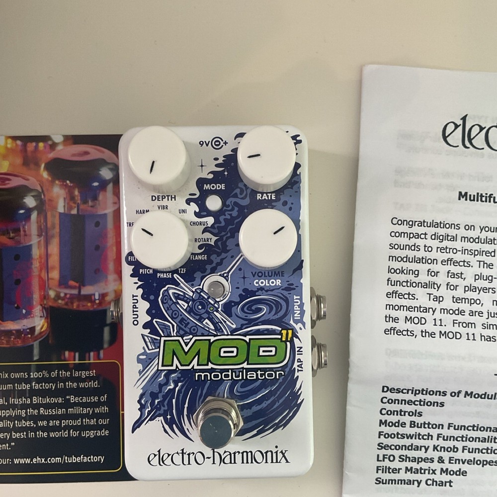 Electro-Harmonix MOD 11 Modulation Guitar Effects Pedal Chorus Flanger Rotary