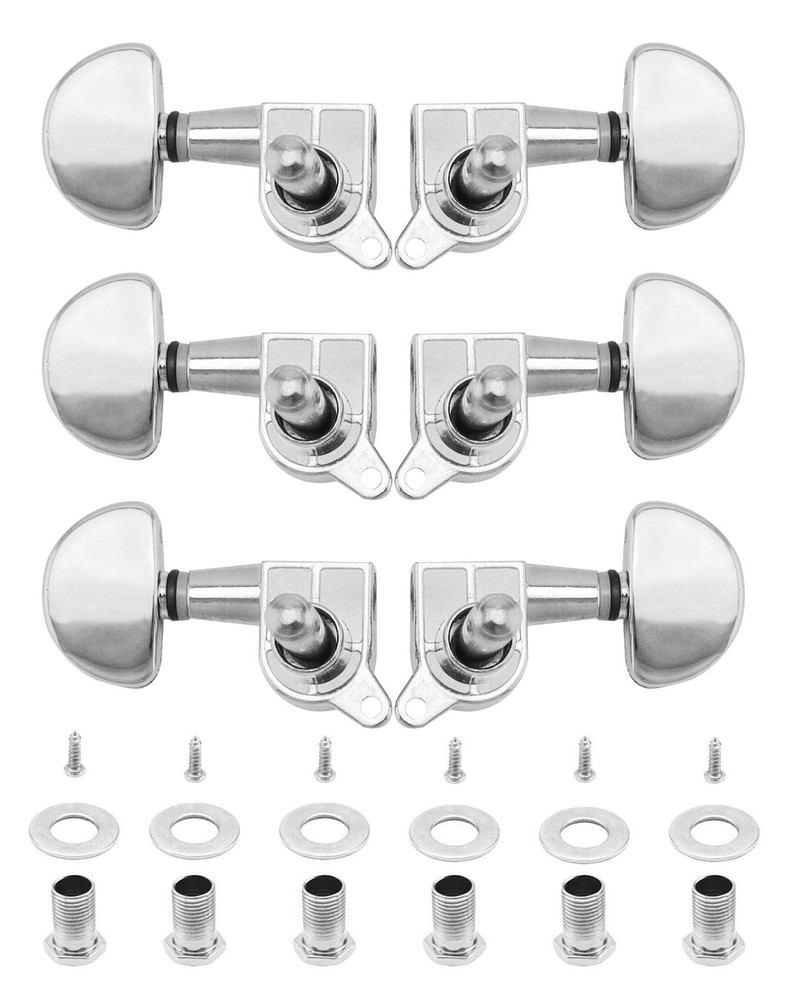 QWORK 6-Pack Guitar Tuning Pegs - Universal 3L+3R Machine Heads Knobs Tuning...