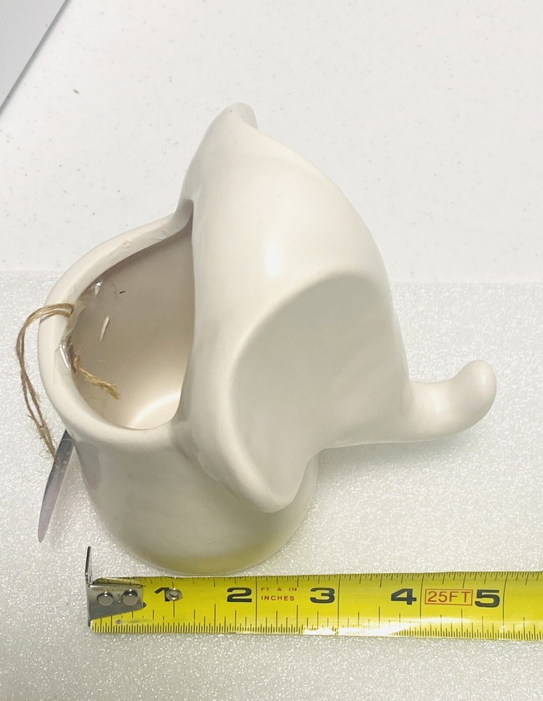 Isaac Jacobs Elephant Makeup Brush Holder Multi Purpose Cup White Ceramic NWT 5”