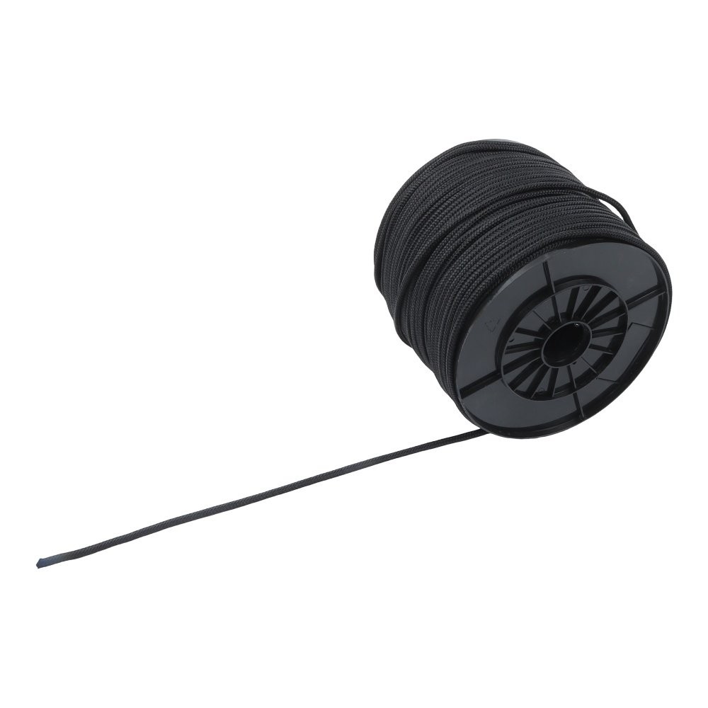 1/4" × 500' Black Nylon Rope Sturdy Spool Solid Braid Knot Rope Multipurpose