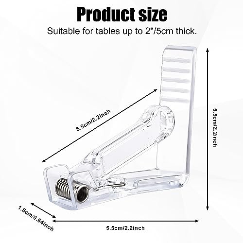 BOXOB 12pcs Spring Tablecloth Clips, Transparent Plastic, Modern Style,