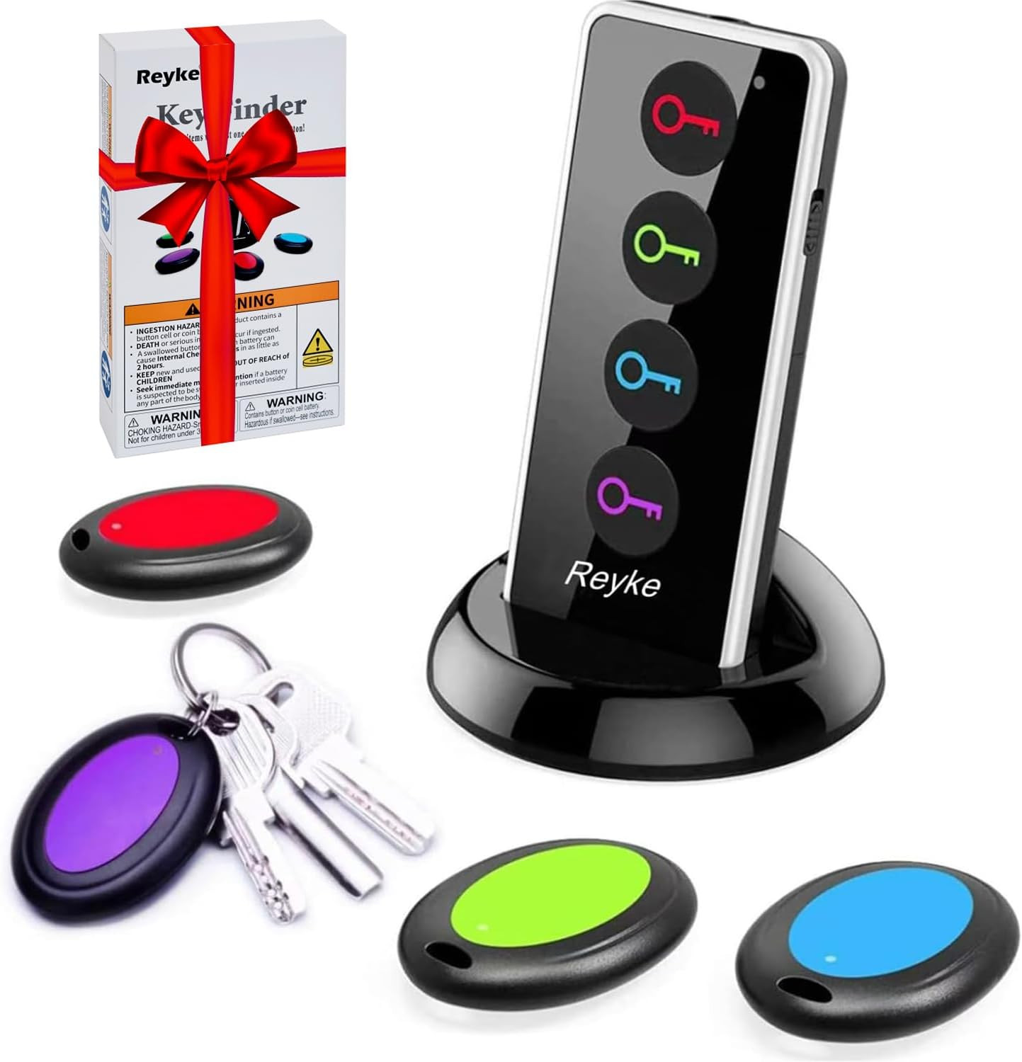 Key Finder, 80Db+ RF Item Locator Tags with 131Ft. Working Range,Wireless Remote