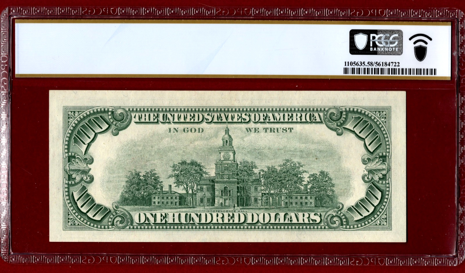 1966💲100 LEGAL TENDER 💵 RED SEAL 💵F- 1550 PCGS 58 PPQ