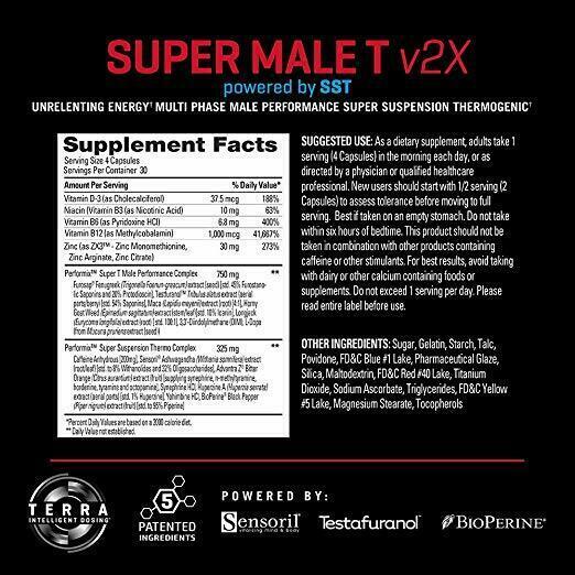 PERFORMIX SST Super Male t v2x, Energy, Fat Burner, 120 CAPSULES!!!