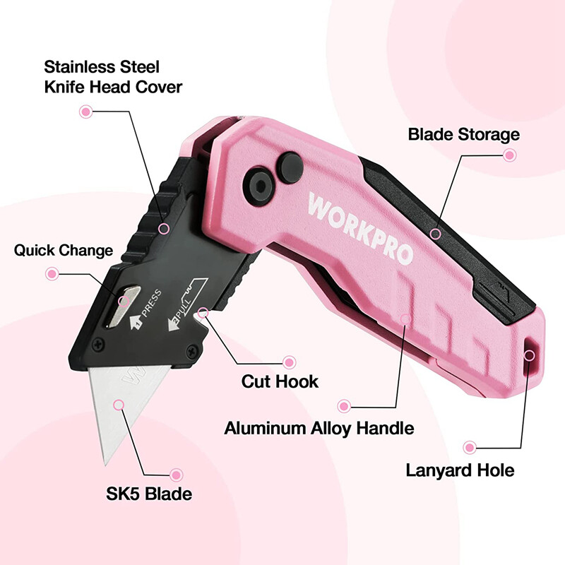Compact Folding Utility Knife with 13PCS Blade QUICK CHANGE BLADE Camping Knife