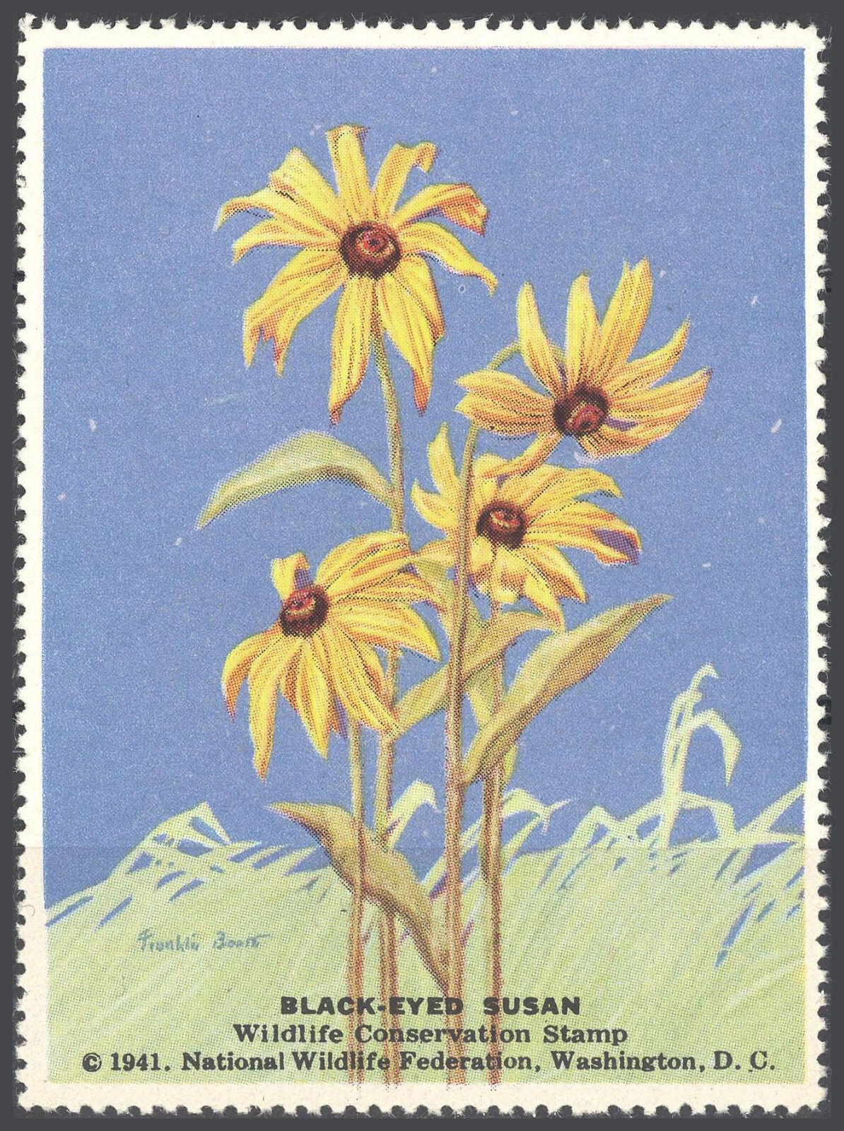 Cinderella Stamp - National Wildlife Federation - Black-Eyed Susan - 1941