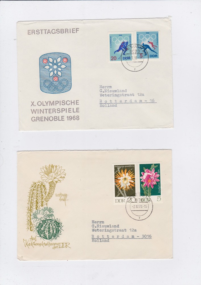 8 East Germany (DDR) First Day Covers