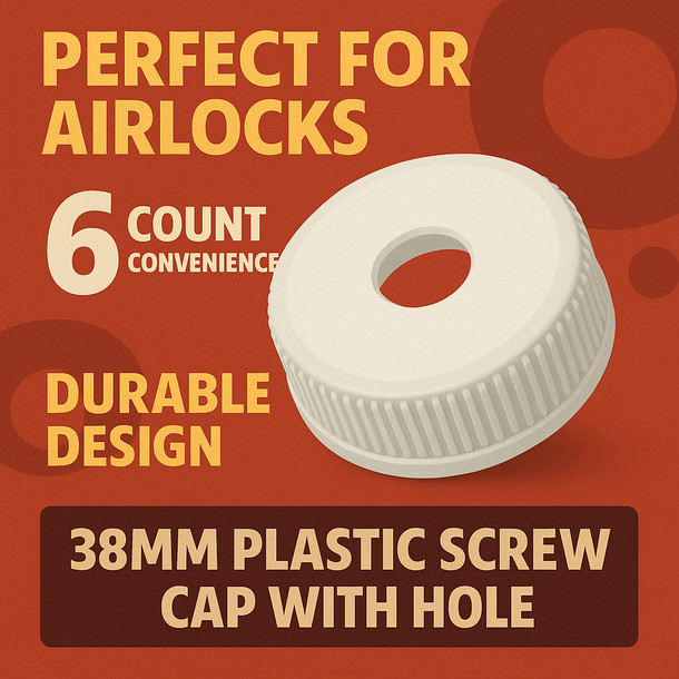 LD Carlson 38mm Plastic Screw Cap with Hole (6 count)