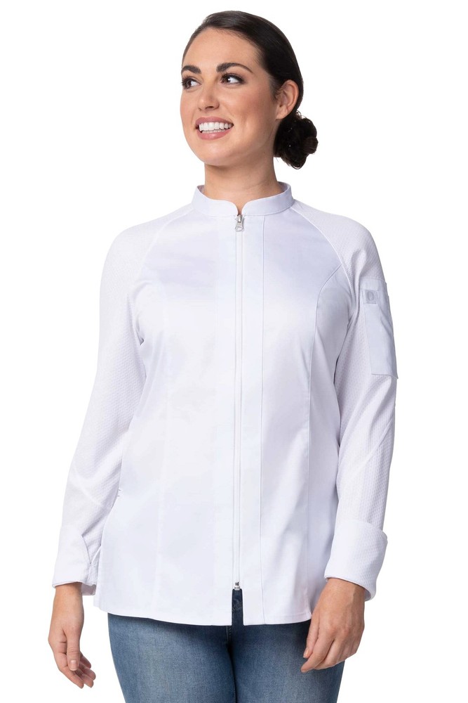 Women's Nepal Chef Coat, White, Small