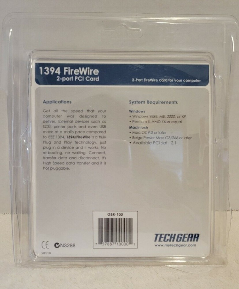 TechGear 1394 FireWire 2-port PCI Card