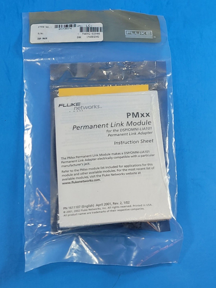 Fluke PMxx Permanent Link Module, New