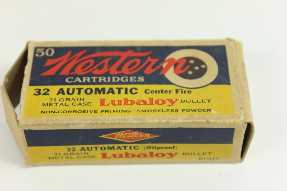 Vintage Western 32 Automatic Cardboard Empty Shell Box as shown