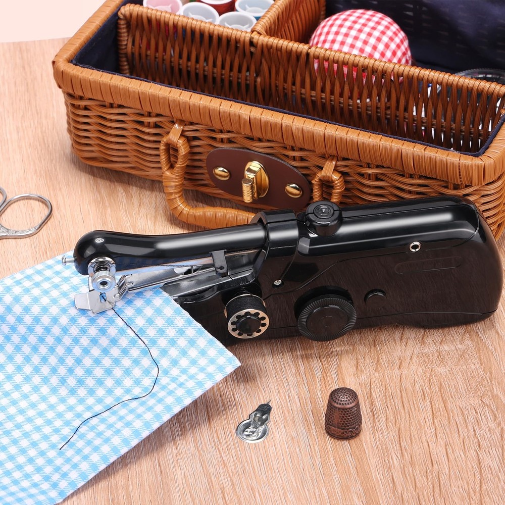 Handheld Sewing Machine, Quick Mini Sewing Machine with Portable Sewing Baske...