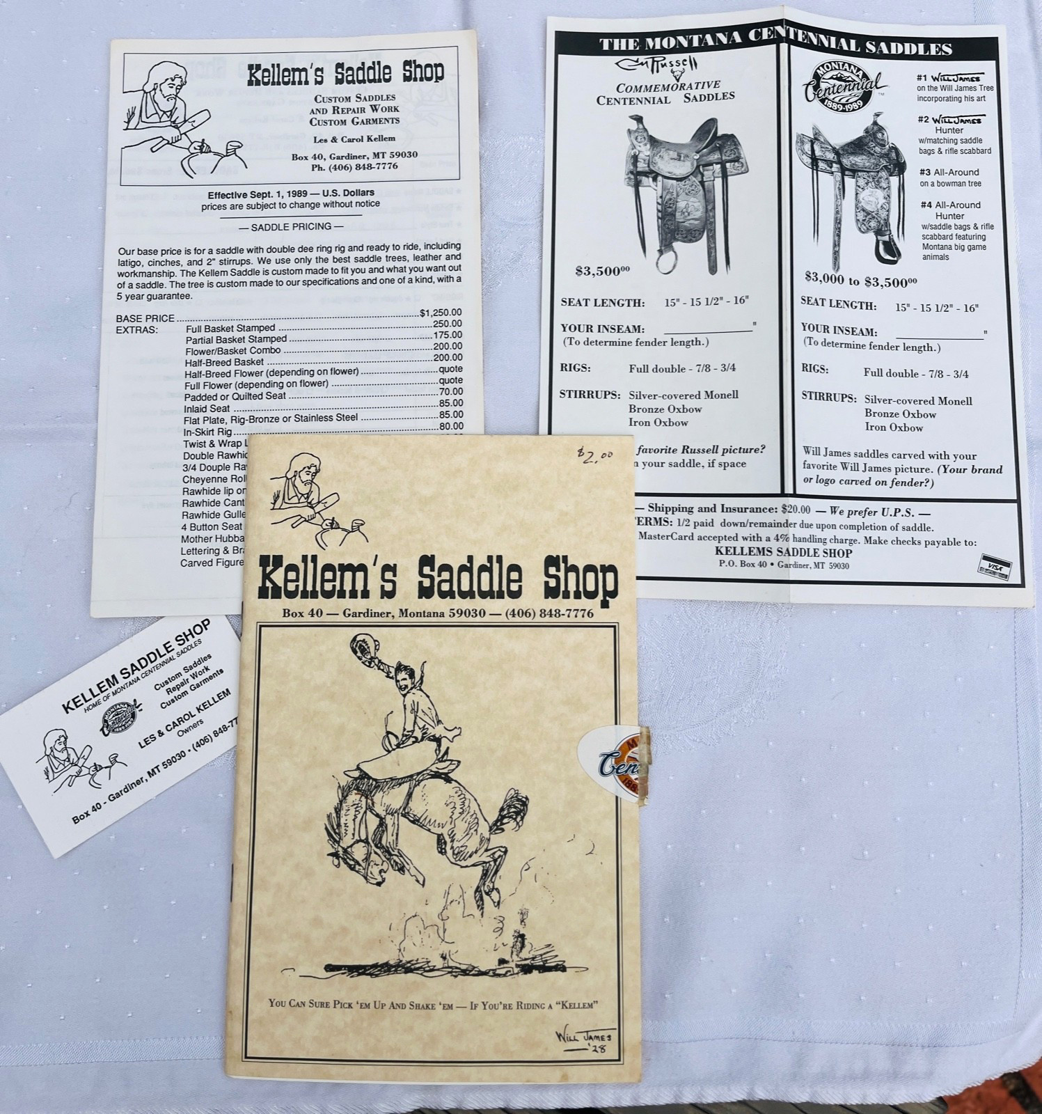 RARE VTG 1989 KELLEM'S SADDLE SHOP  Montana Centennial Catalog/Price List