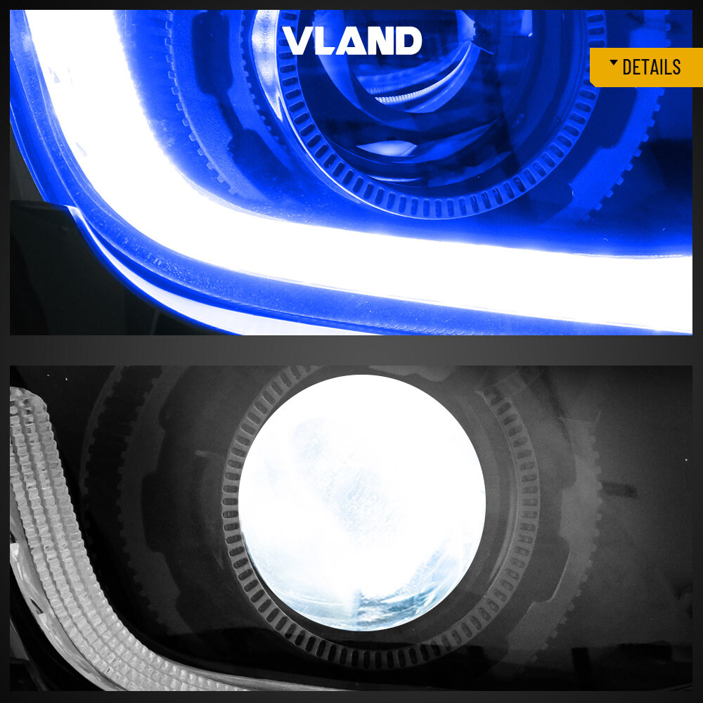 2*Projector Lens LED Headlights For 2014 2015 Chevrolet Camaro LS LT SS RGB DRL