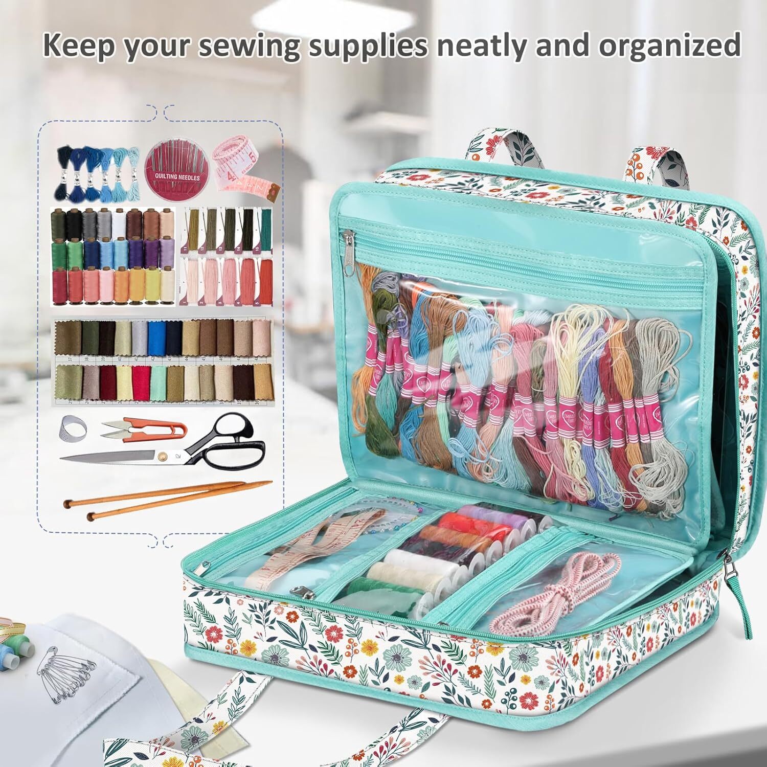Large Sewing Craft Supplies Storage Tote Bag w Handle for Sewing kits (BAG ONLY)