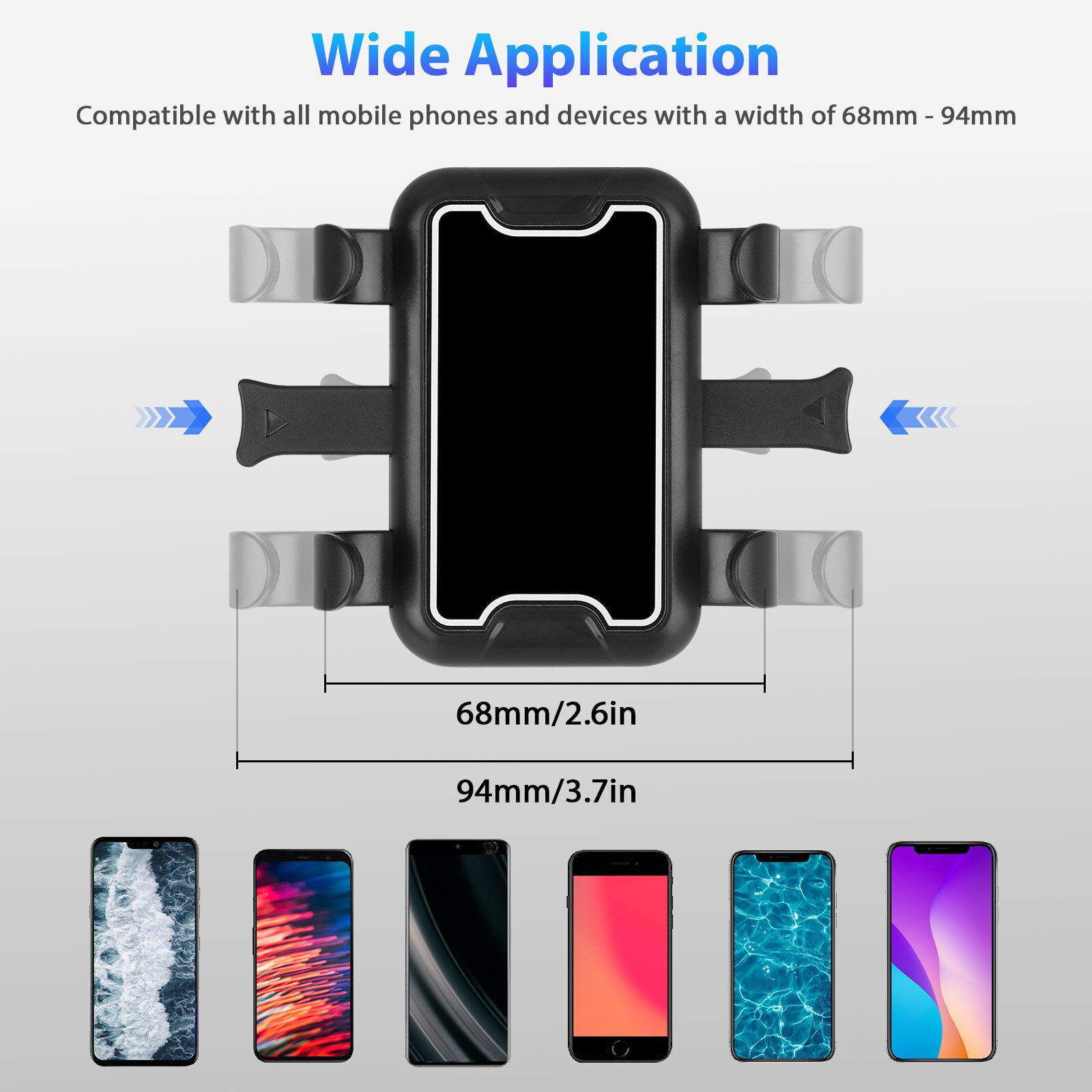 Car Dashboard Stand Universal 360° Cell Phone Clip Holder Steering Wheel Mount