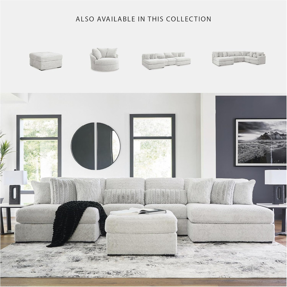 Cuddlesome White Oversized Square Accent Ottoman by