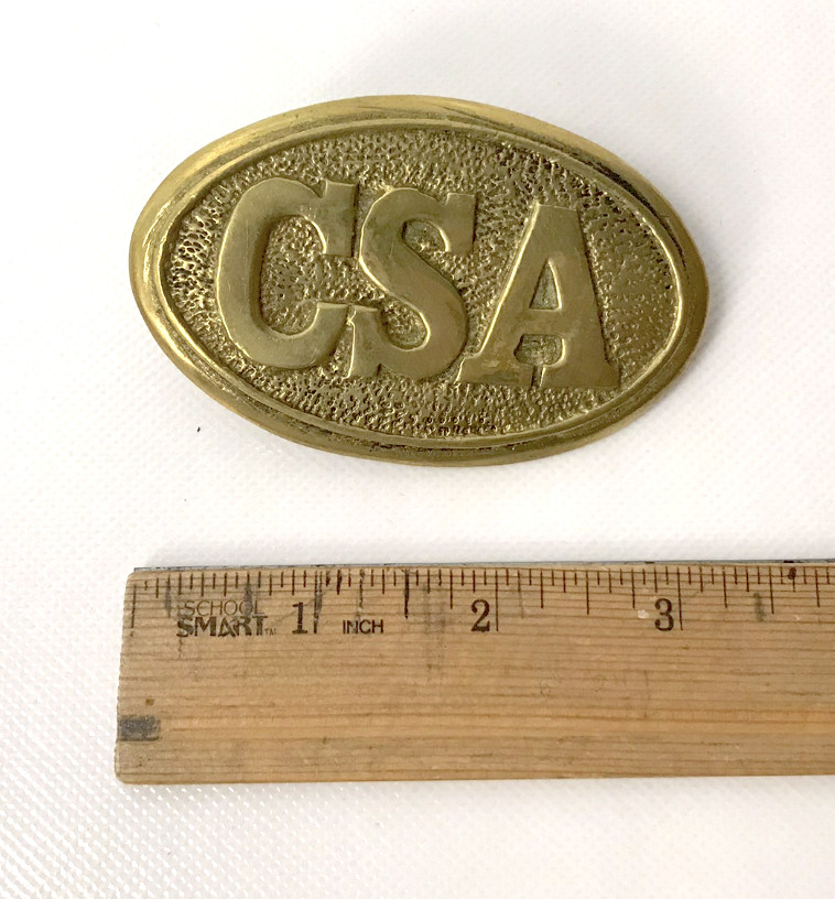 Confederate Brass "CSA" Oval Buckle