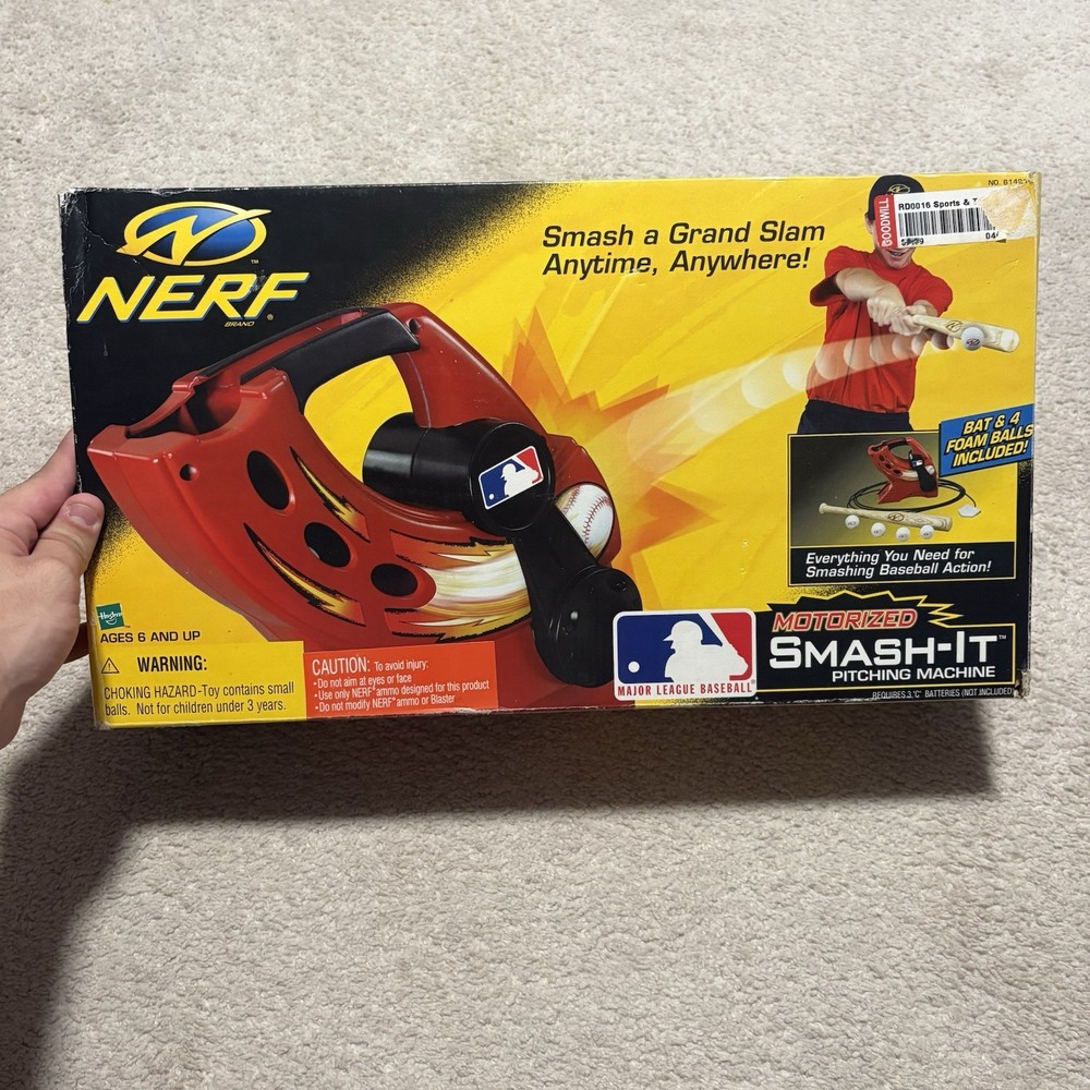 NERF Smash It MLB Baseball Pitching Fun Machine Complete