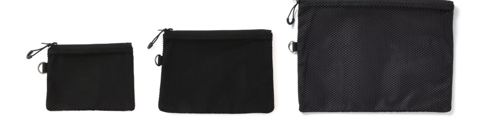 MUJI polyester double zipper case S M L 3 color select