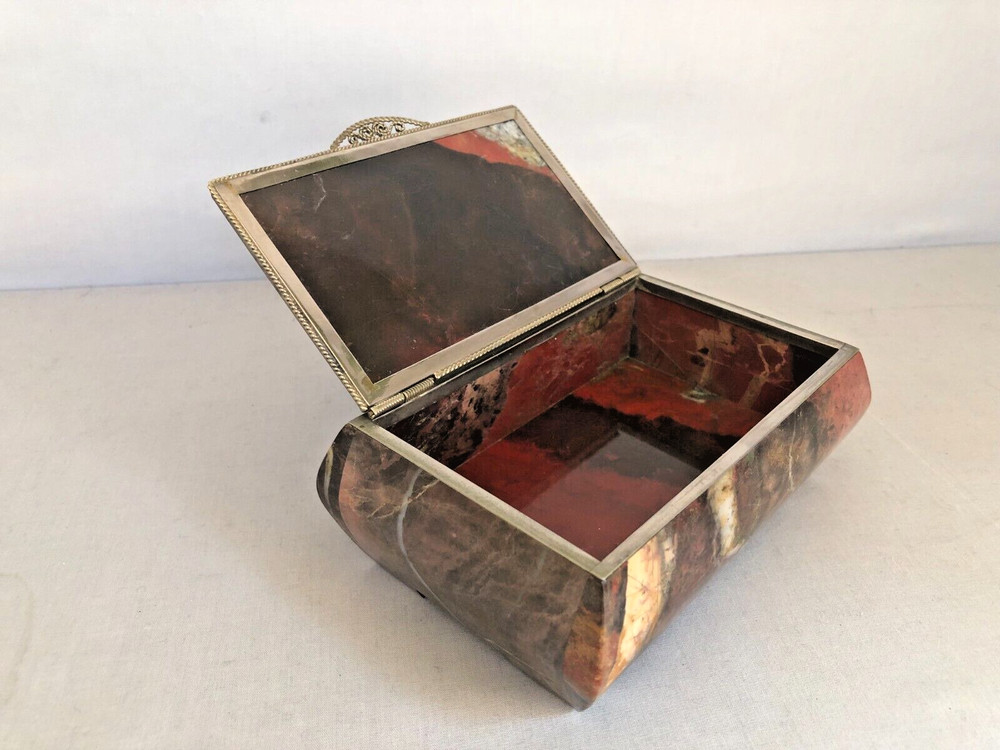 Vintage Russian Hinged Jasper Stone Box