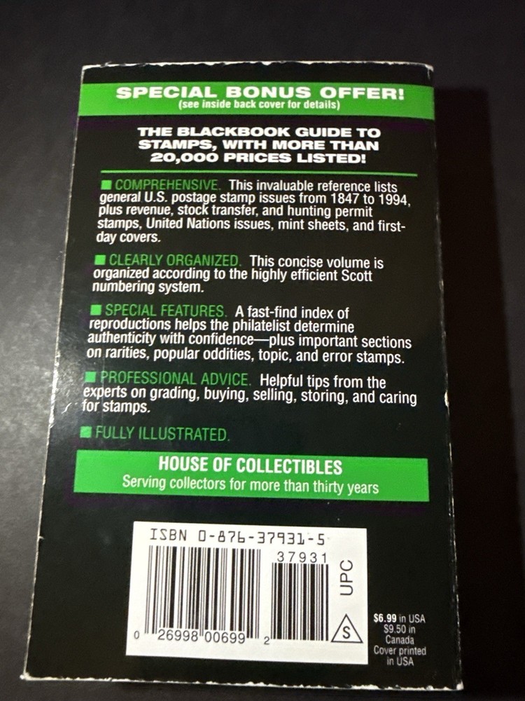 Official 1996 Blackbook U.S. Postage Stamps Price Guide 18th Ed