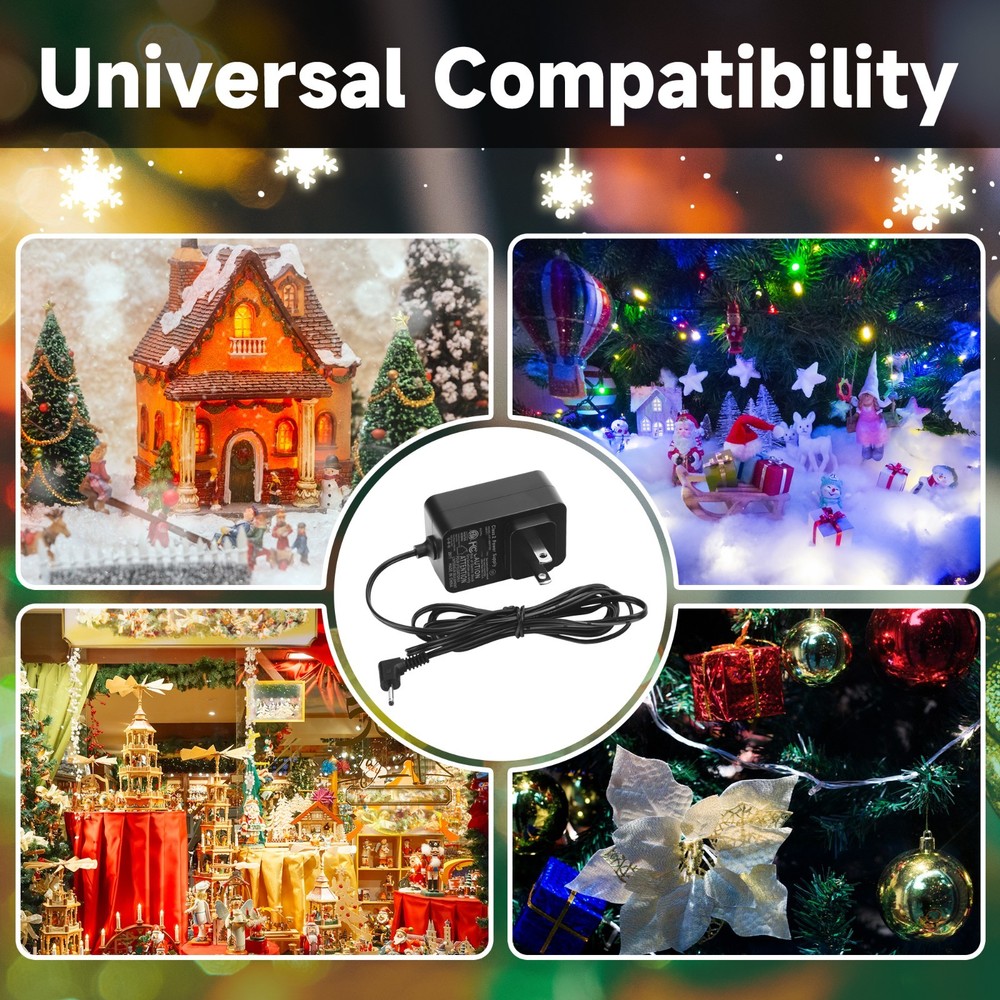 4.9FT+10FT Cable 7 Plug Power Adapter for Hallmark Keepsake,Storytellers