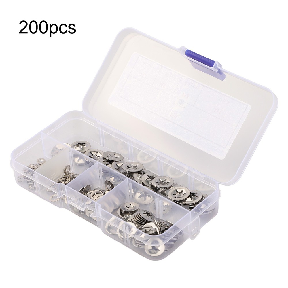 200pcs Star Lock Washers Internal Tooth for Mechanical Engineering Applications