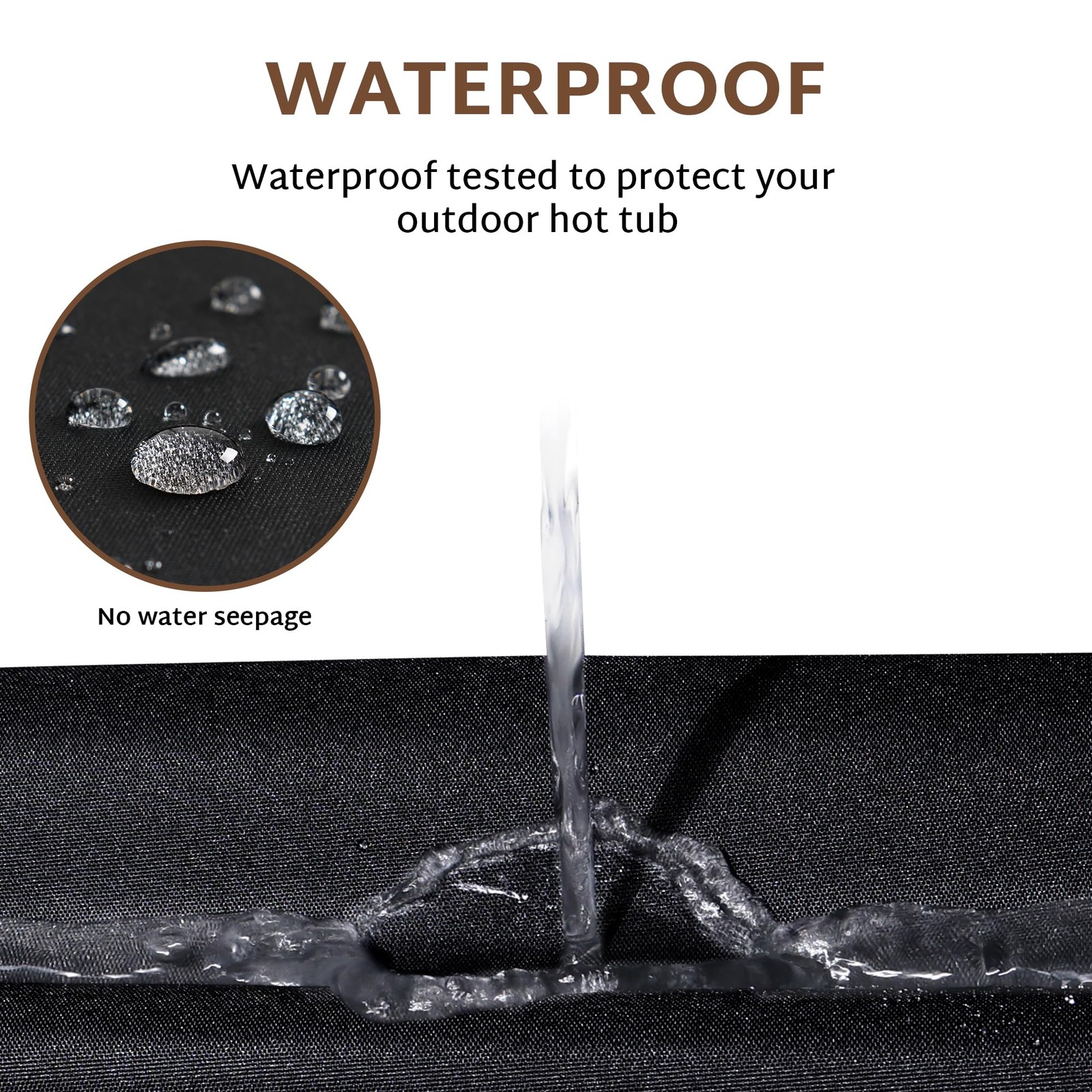 iBirdie Outdoor Waterproof Rectangular Hot 93" x 83" (7'9" x 6'11"), Black