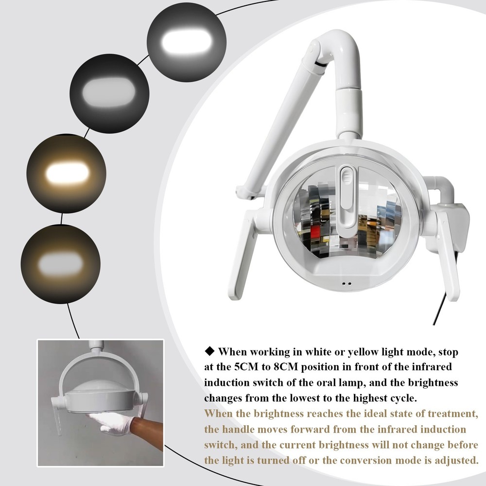 Wall-Mounted Dental Reflective Oral Lamp Shadowless Surgical Sensor LED Light