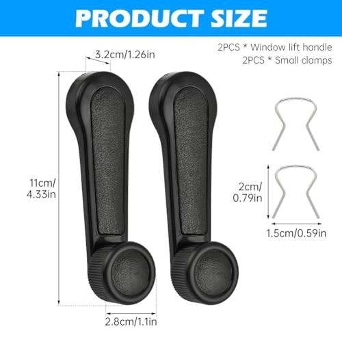 2 pcs Interior Window Crank Handle, Compatible with Various Toyot a Models -