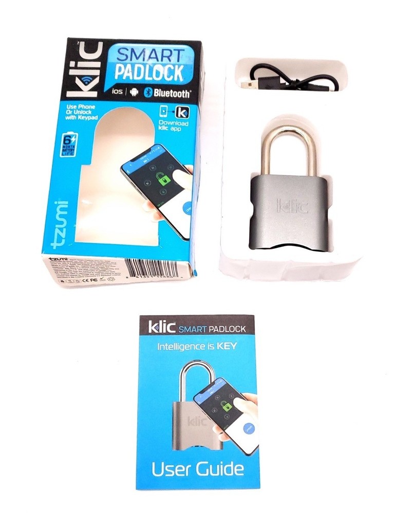 Keyless Padlock Bluetooth Enabled Micro USB Open Box