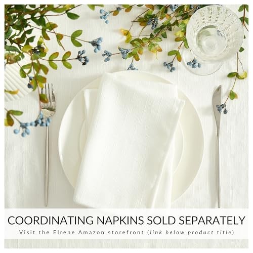 Villeroy & Boch Bristow Solid Texture Tablecloth 144" x 60" (Rectangular) White