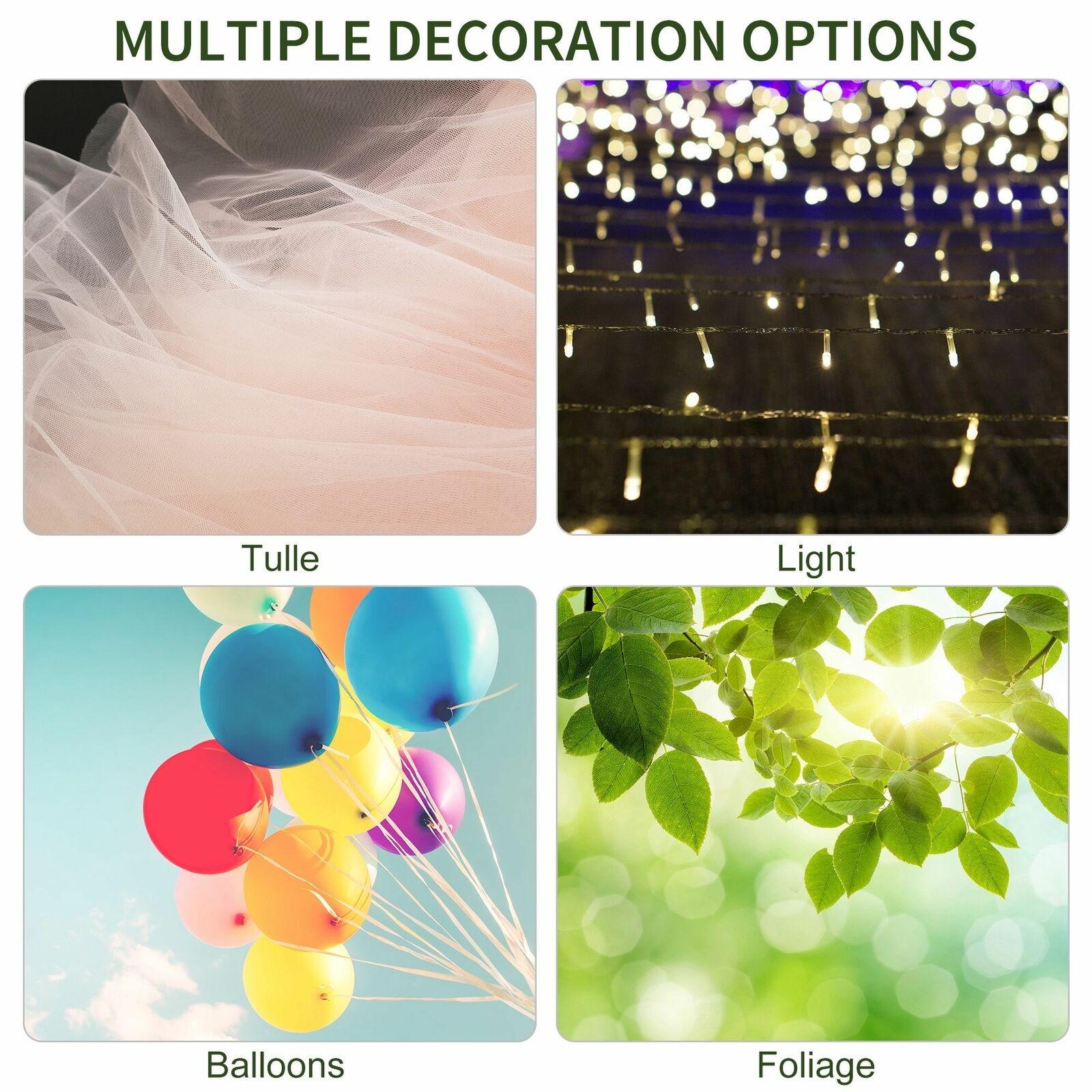 Garden Arbor Trellis with Gate Outdoor Arch Scrollwork for Climbing Plant Vines