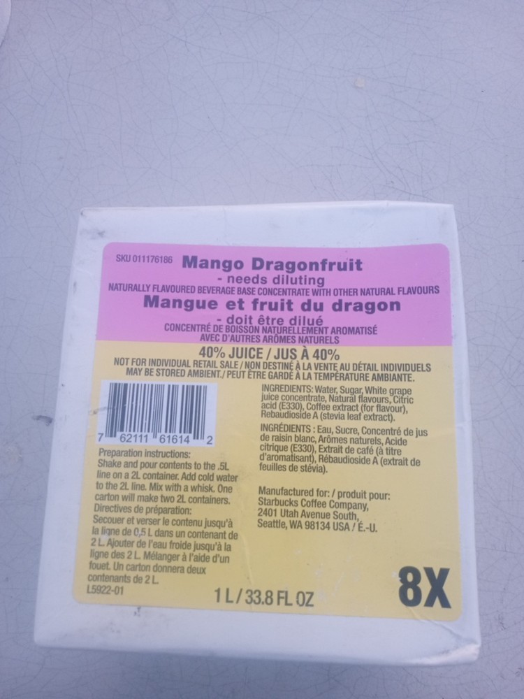 Mango Dragonfruit 8x Naturally Flavored Beverage