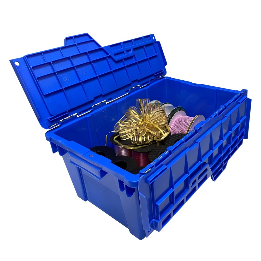 Storage Bind With Lids, 6 Pack, Blue, Stackable Storage Bin, Heavy Duty Capac...