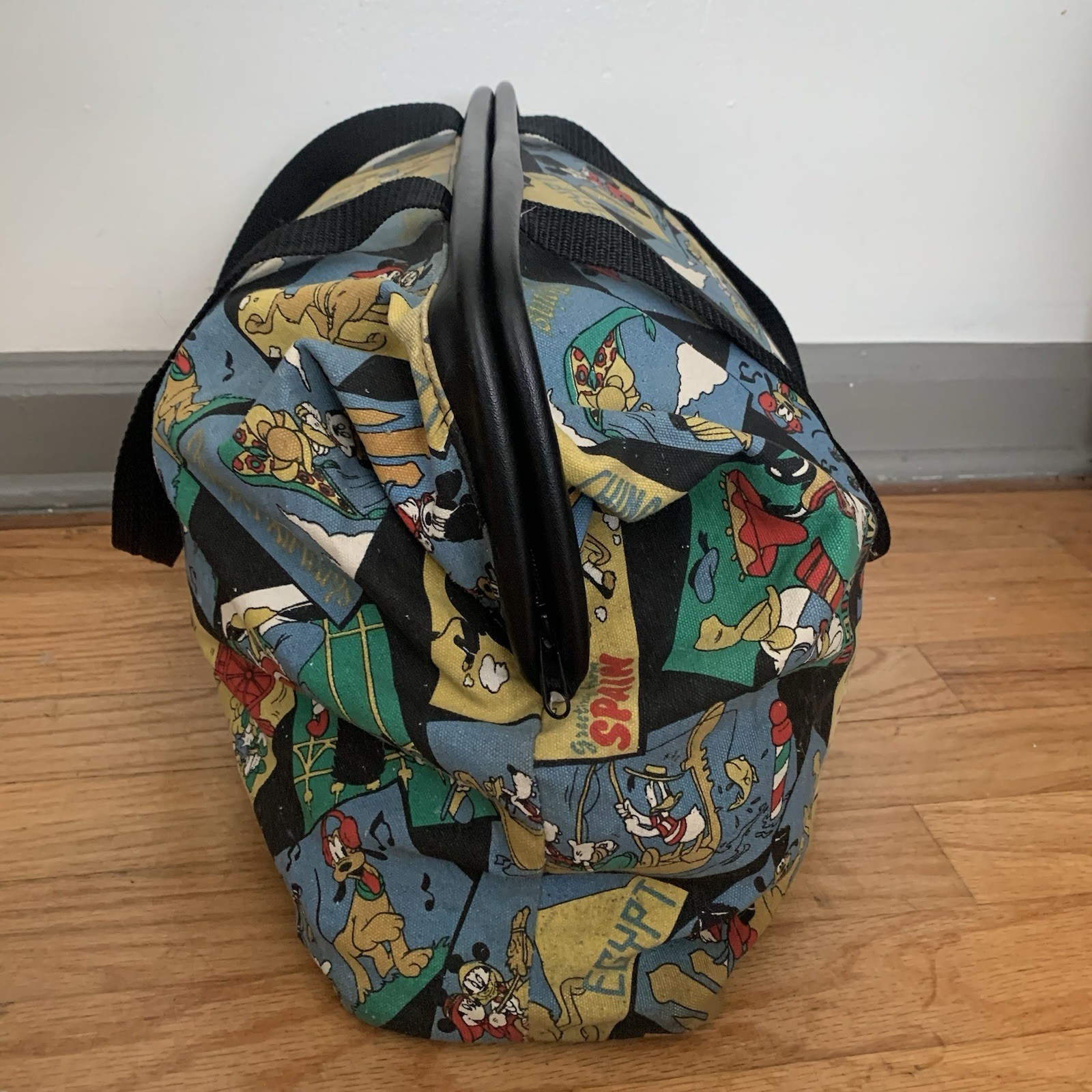 Vintage Disney Mickey Unlimited All Over Print Duffle Travel Bag