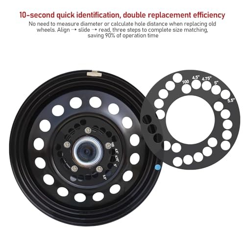 Wheel Bolt Pattern Measuring Tool, Universal 5 Lug Template Gauge for 5, 6, 8