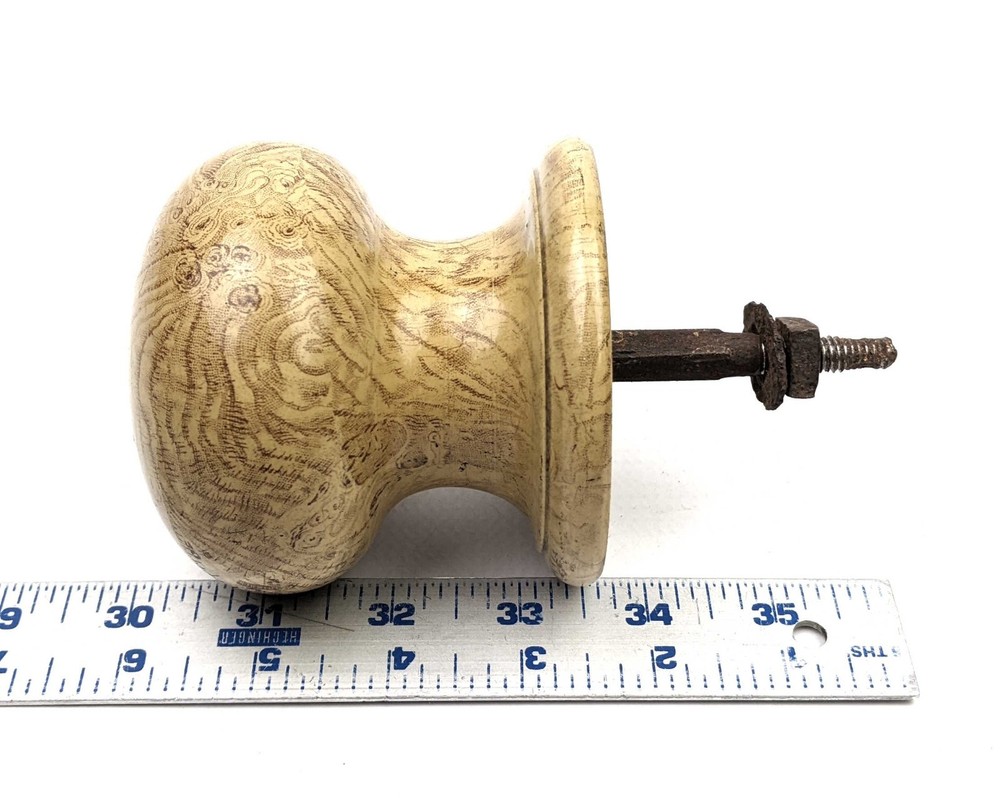 Rare Unusual Antique Large Grain Painted Ceramic Doorknob Pull