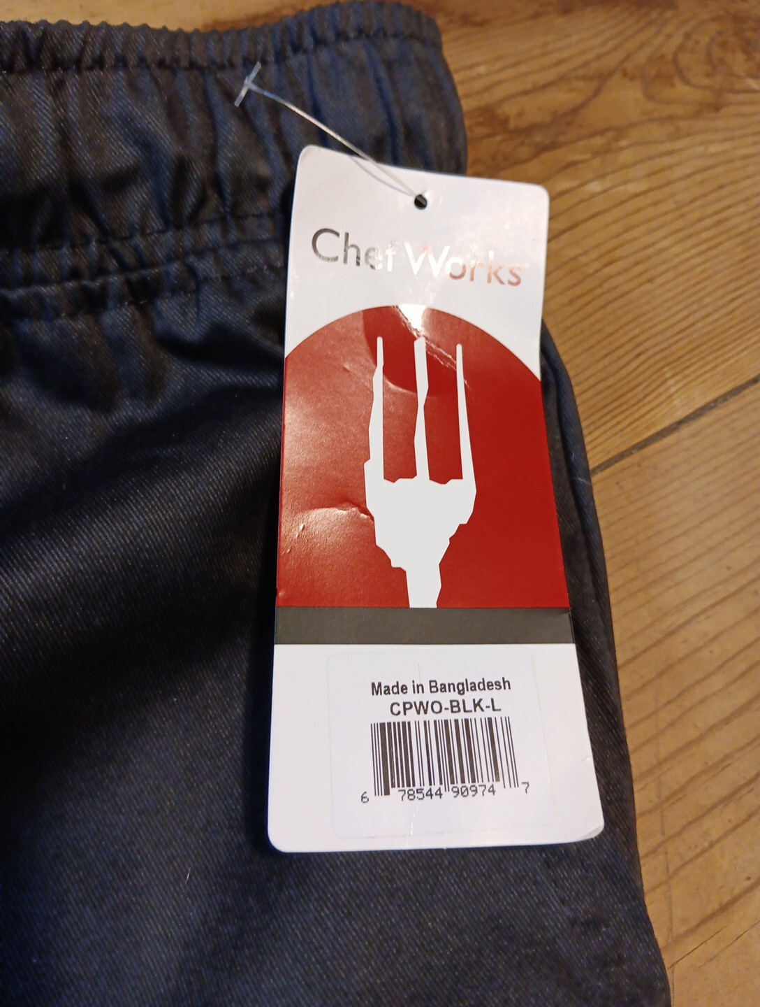 Chef Works Womens L Cargo Chef Pants Black Straight Leg Pull On CP-WO-BLK-L NWT