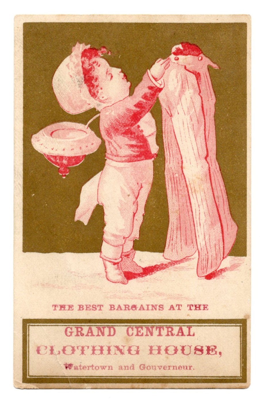 C1880-90s - Grand Central Clothing House Watertown and Gouverneur - XL2T