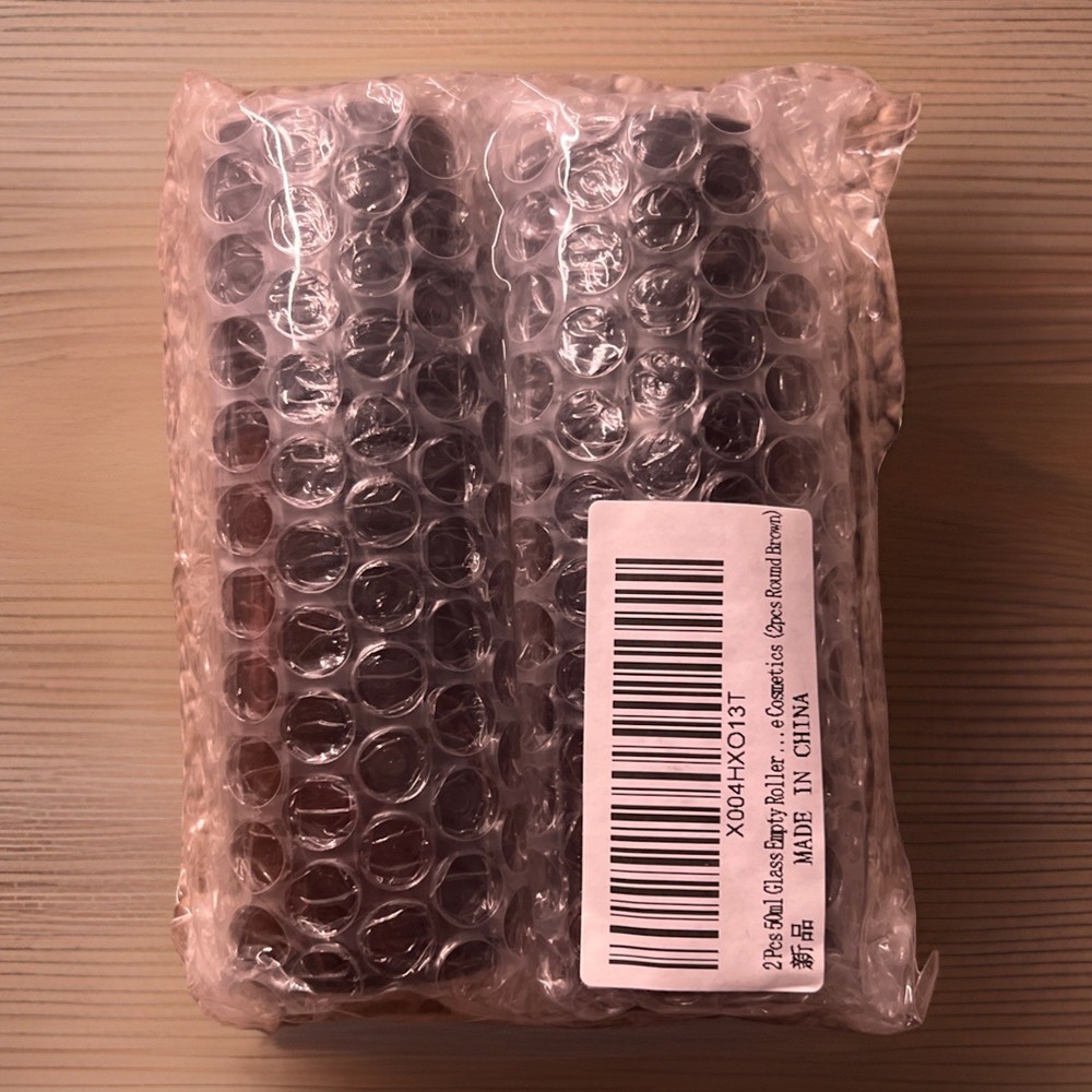 2 Pcs 50ml Amber Glass Roll On Bottles - Empty Refillable Rollerball Containers