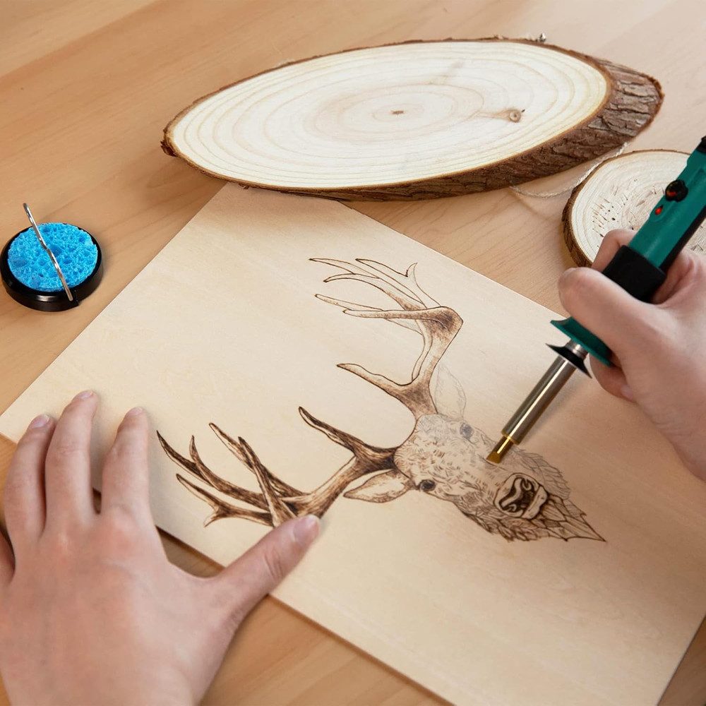 930-IV Pyrography Wood Burning Pen Kit Adjustable Temperature, Power Switch, Hea