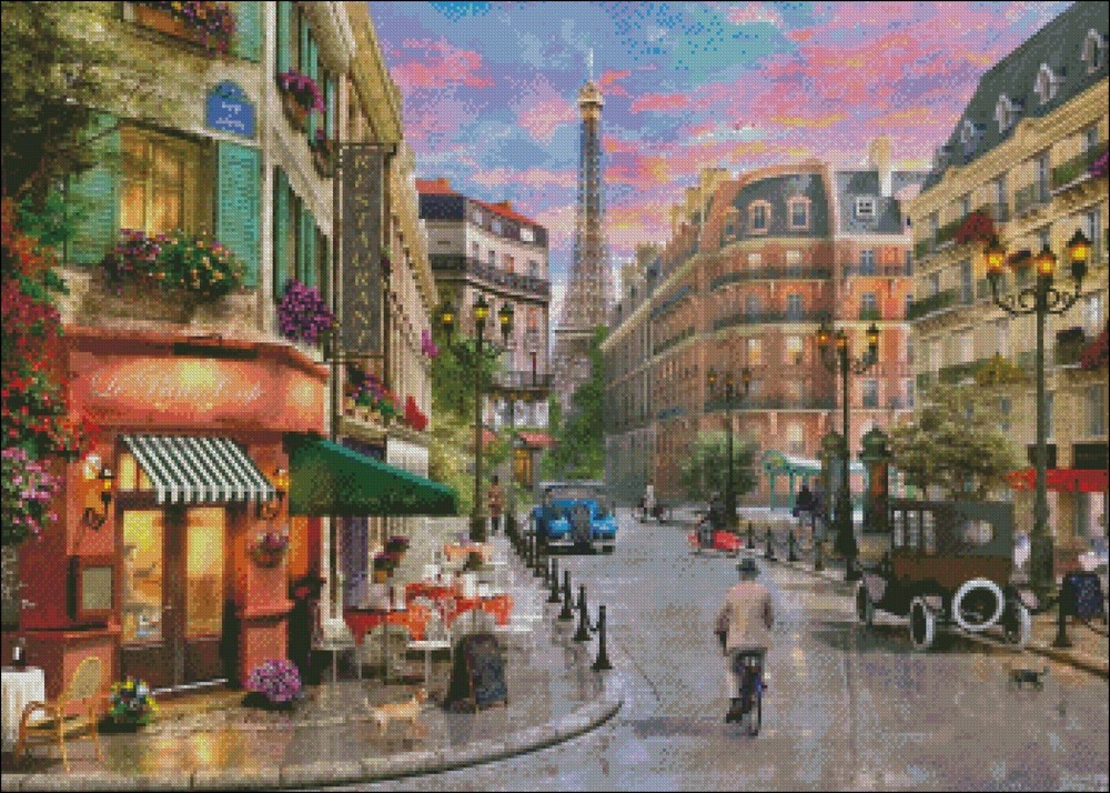 Parisian Streets-Chart Needlework Crafts DIY Counted Cross Stitch Chart