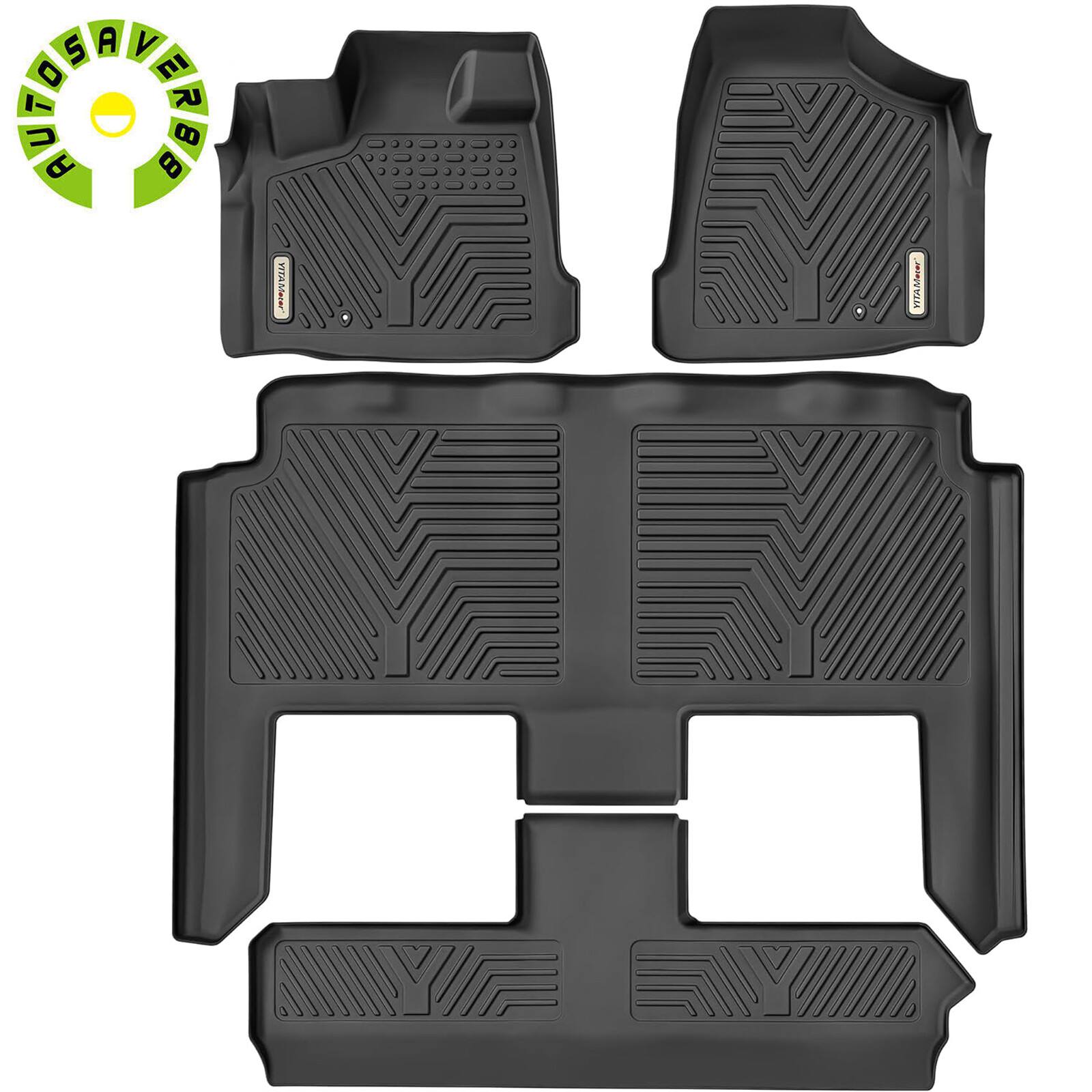 Floor Mats For 2008-2020 Dodge Grand Caravan TPE Rubber All Weather Protection